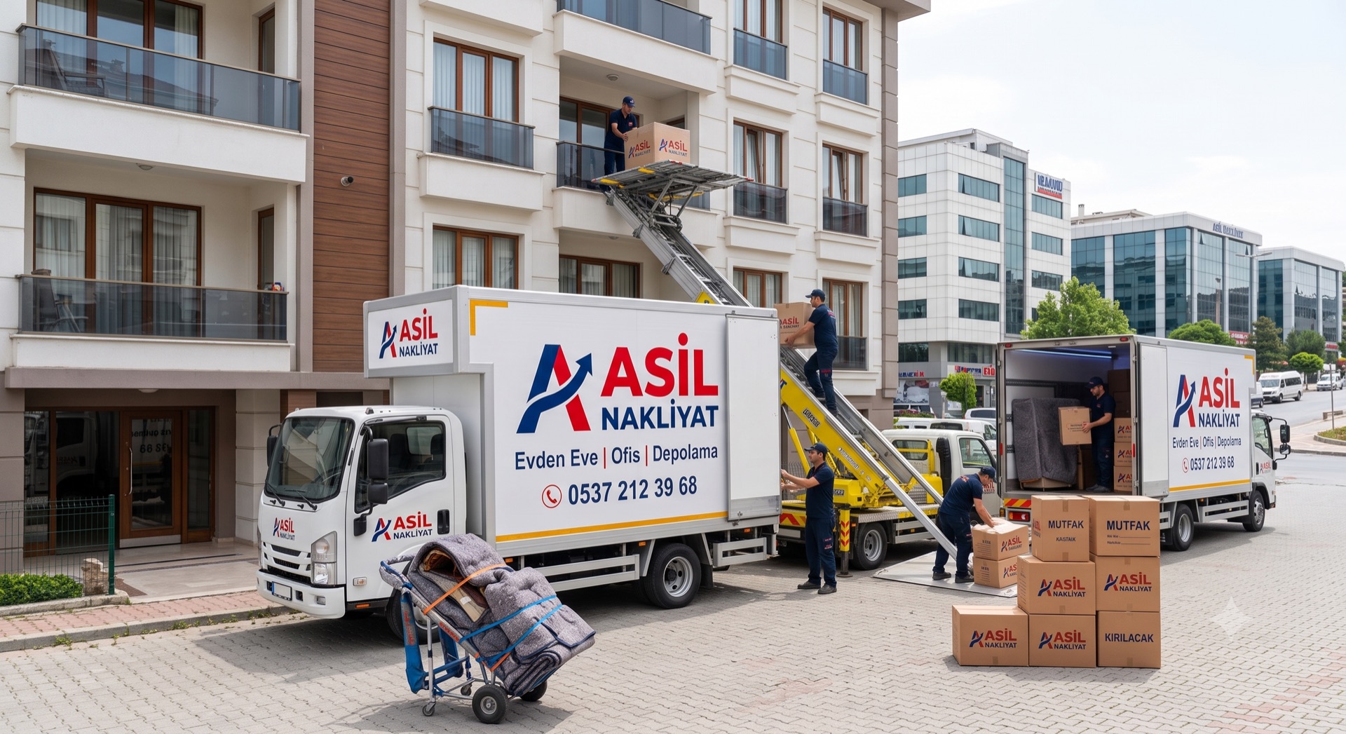 Asil Nakliyat dış cephe asansör aracı